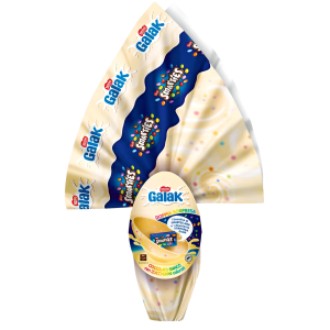 Uovo di pasqua al cioccolato bianco  con mini smarties 240 gr.