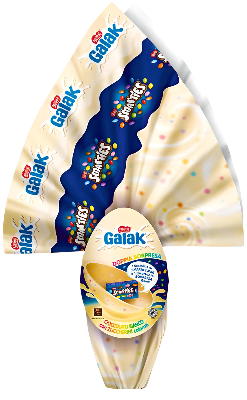 galak uovo di pasqua al cioccolato bianco galak con mini smarties 240 gr. - foto 1