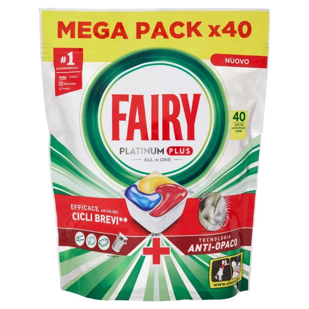fairy pastiglie lavastoviglie tutto in uno ad azione brillante plus al profumo di limone fairy all in 1 40 cp. - foto 1