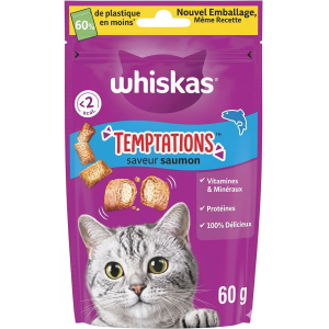 Snack per gatti al salmone  temptations 60 gr.