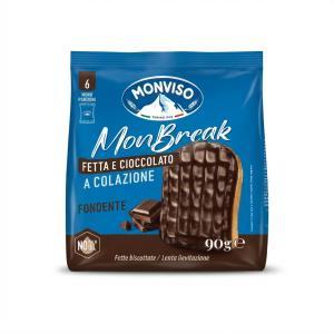 Fette biscottate con cioccolato fondente monbreak  90 gr
