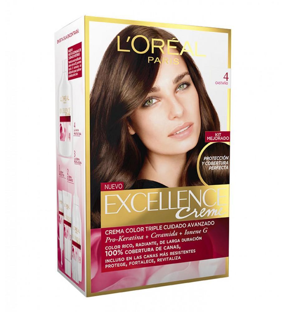 loreal paris tinta per capelli castano n. 4 excellence l'oreal paris 200 gr - foto 1