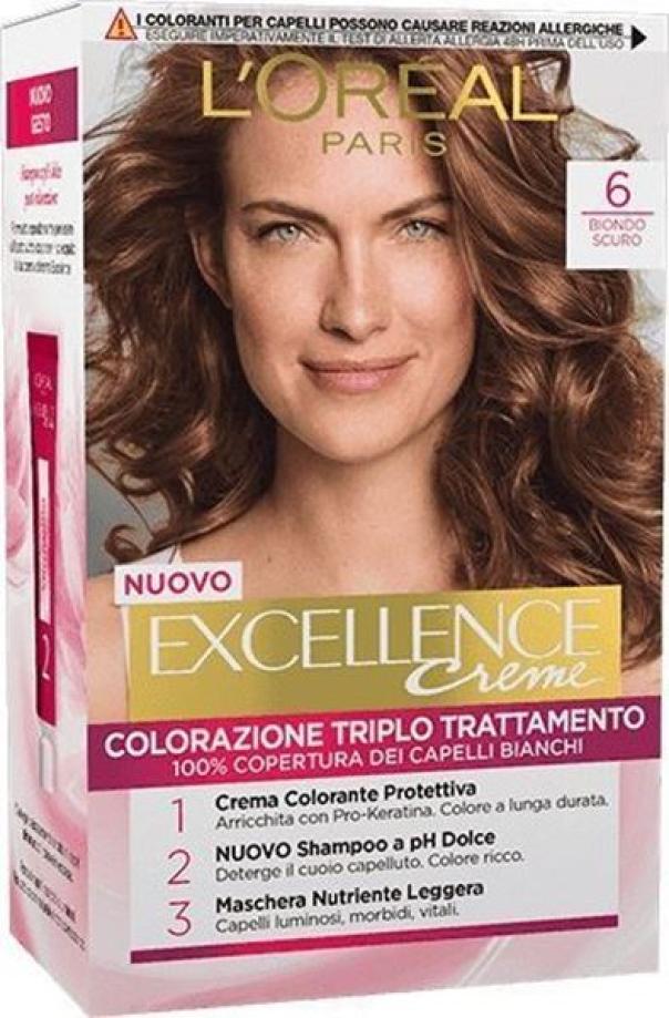 execellance tinta per capelli biondo scuro n. 6 excellence l'oreal paris 200 gr - foto 1