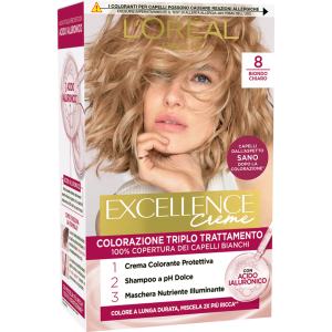 Tinta per capelli biondo chiaro n 8 excellance l'oreal paris