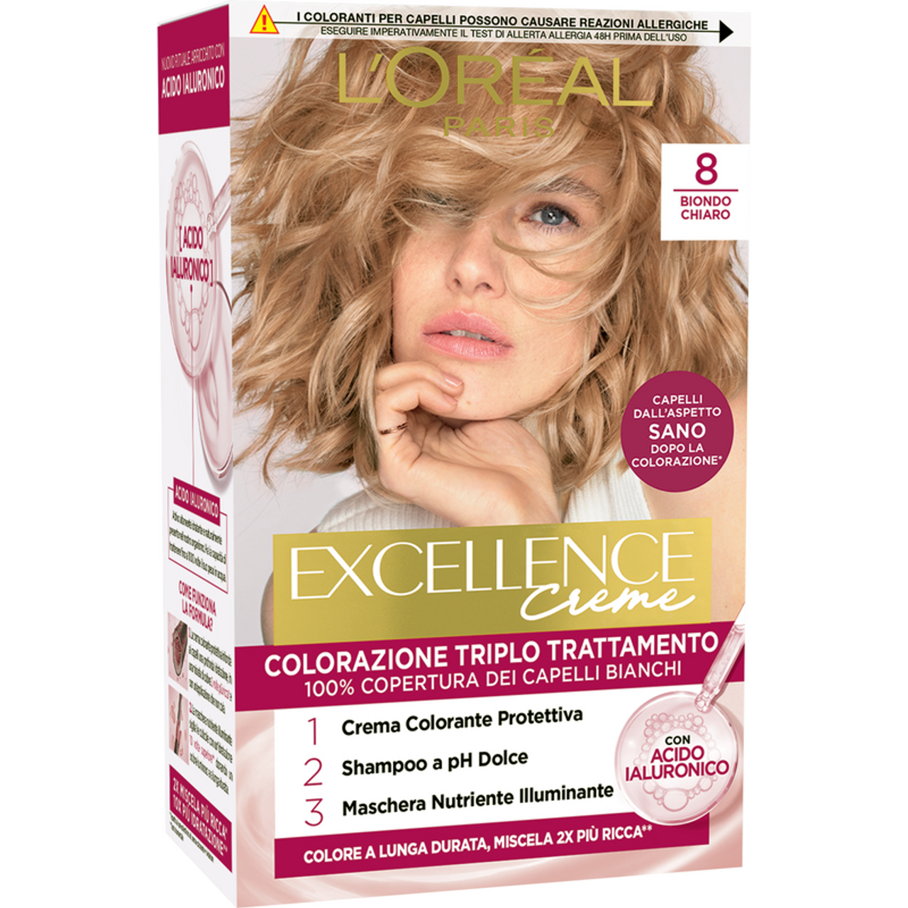 loreal paris tinta per capelli biondo chiaro n. 8 excellence l'oreal paris - foto 1