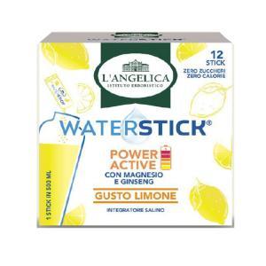 Integratore salino con magnesio e ginseng l'angelica waterstick power active gusto limone 12 stick