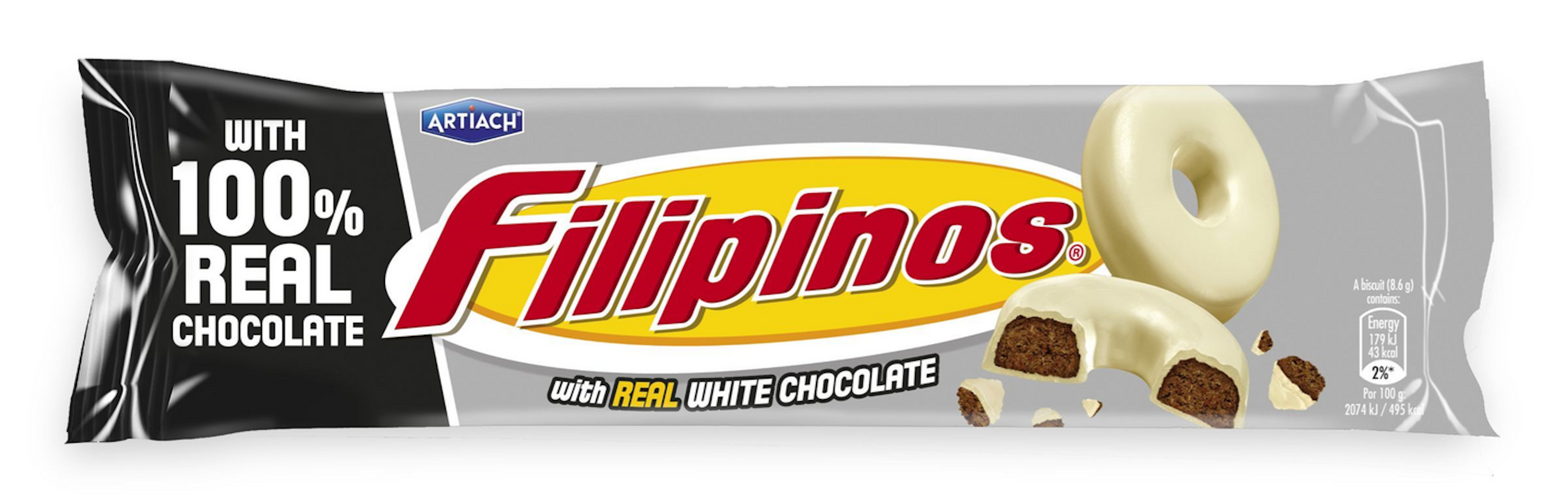 artiach filipinos biscotti ricoperti di cioccolato bianco filipinos artiach 120 gr. - foto 1