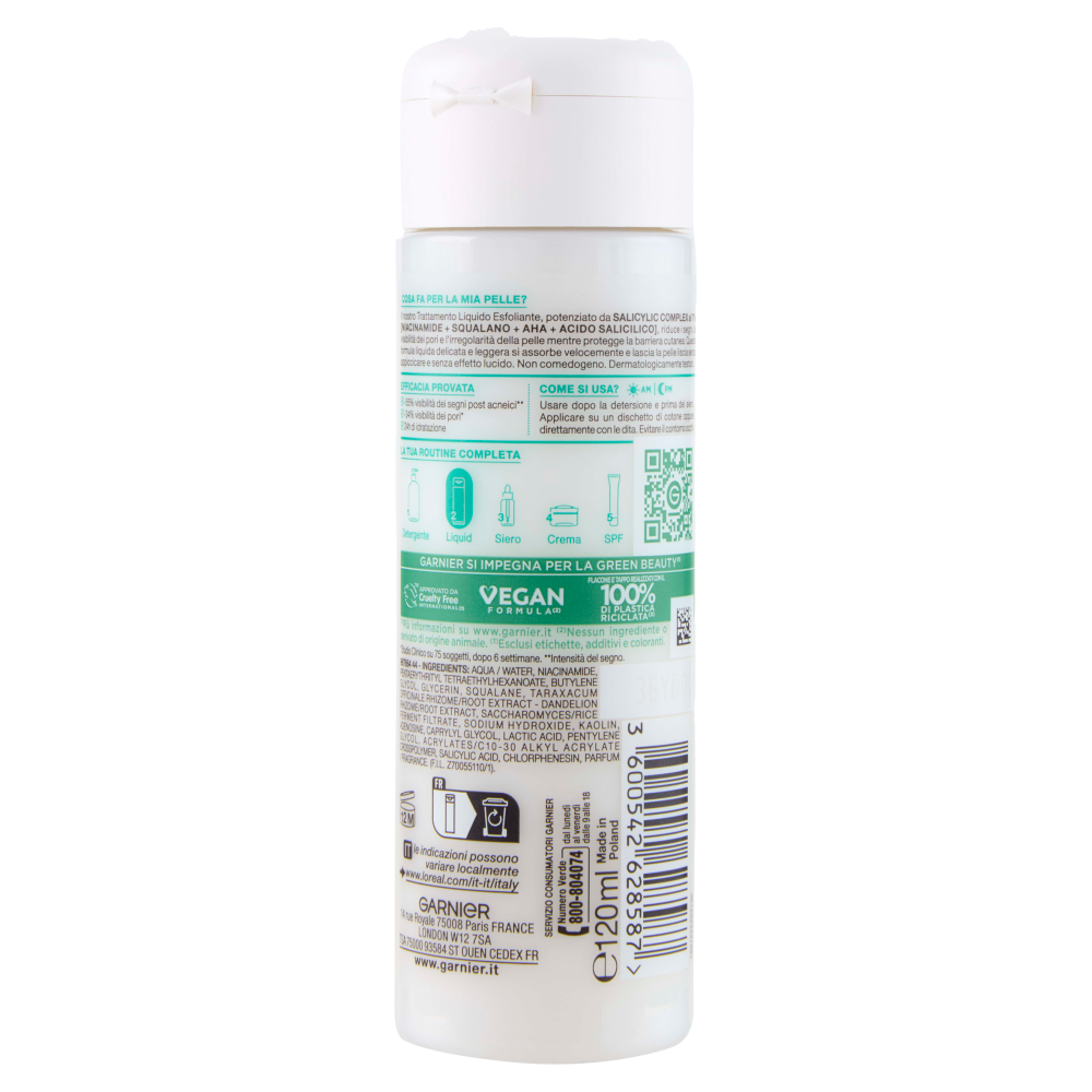 Trattamento Viso Liquido Esfoliante Calmante Acido Salicilico e  Niacinamide Garnier 120ml-2