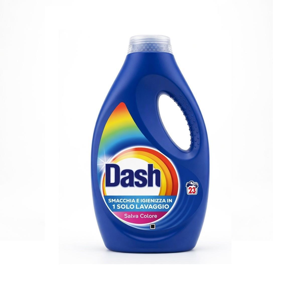 detersivo liquido, dash, bucato colorato, salva colore, protezione tessuti, lavatrice, cura del bucato, capi colorati, brillantezza, igiene, detersivo bucato, zibly, DASH, 23 LAVAGGI dash detersivo liquido salva colore dash 23 lavaggi 1035 ml. - foto 1