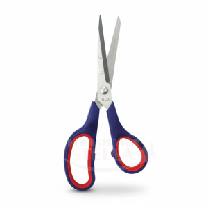 Forbici multiuso acciaio inox casa ufficio misura 7 1/2' con manico in plastica rosso/blu