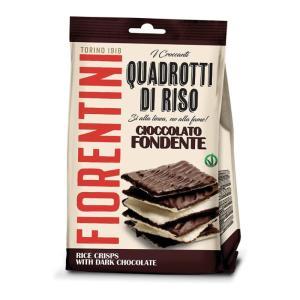 Snack di riso a forma di quadretto con cioccolato fondente  80 gr.