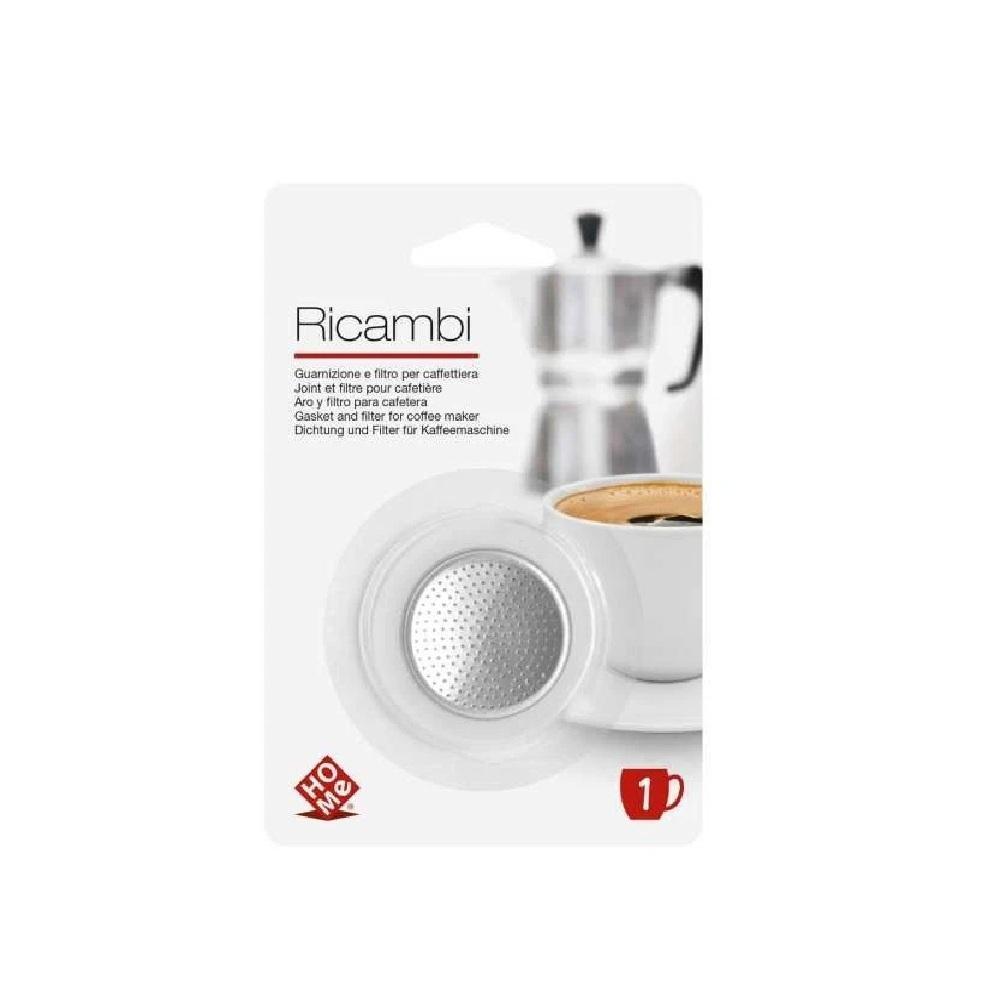 home kit filtro e guarnizione di ricambio moka home 1 tazza - foto 1