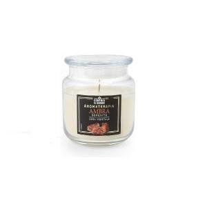 Candela profumata in giara di vetro all'ambra cereria  250 gr