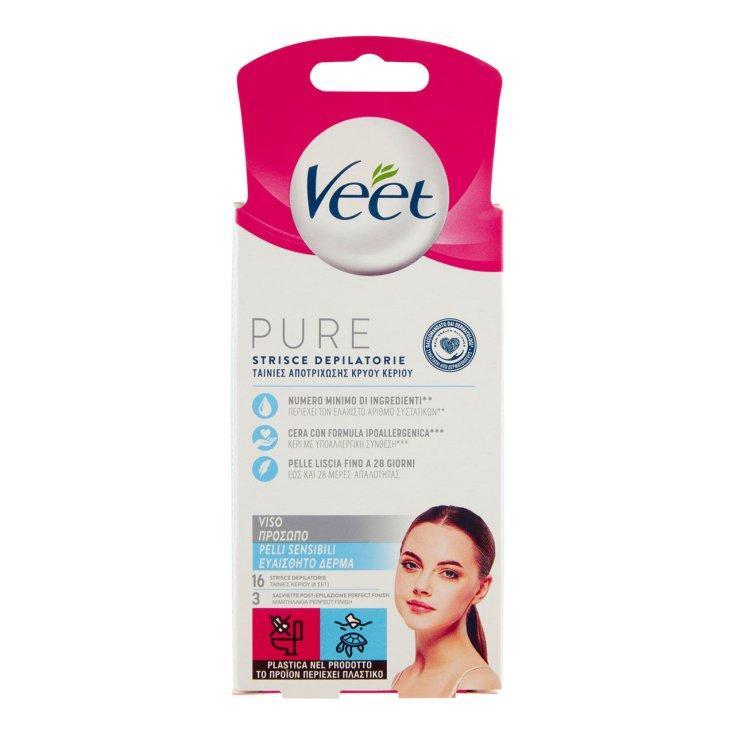 veet strisce depilatorie viso pelli pure e ipoallergeniche veet 16 pz. - foto 1