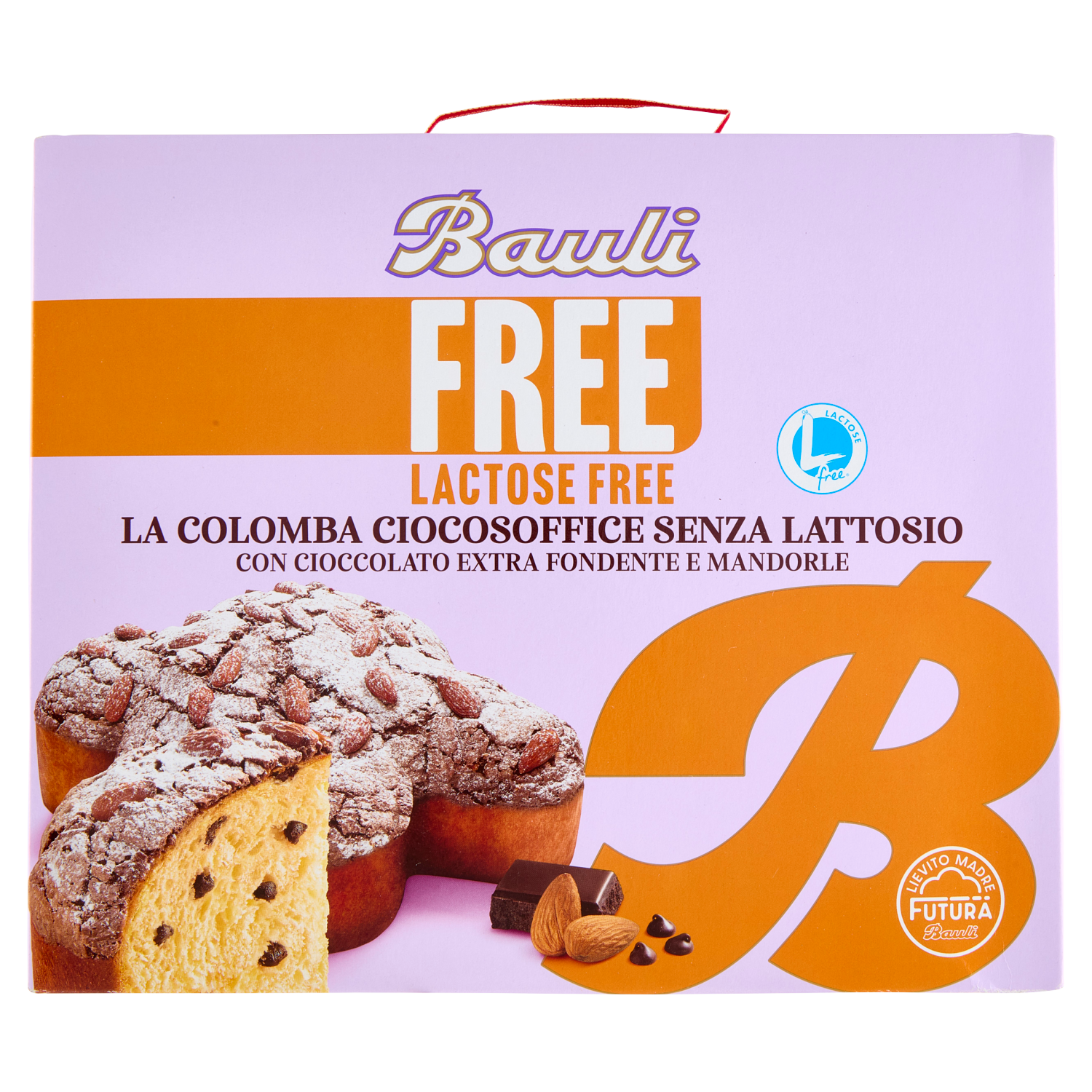 bauli colomba di pasqua senza lattosio con gocce di cioccolato fondente e copertura croccante bauli 750 gr. - foto 1