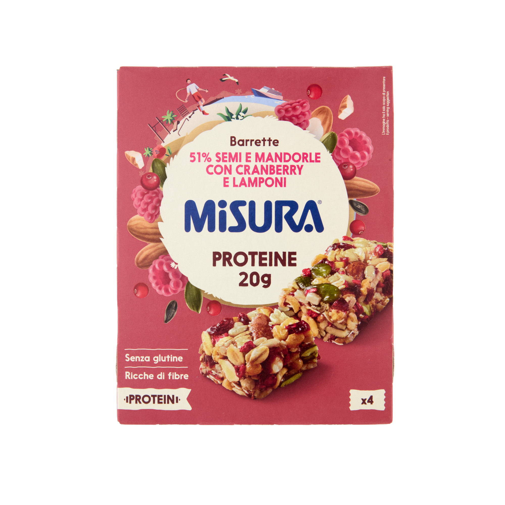 misura barrette ai frutti rossi proteiche misura 120 gr. - foto 1