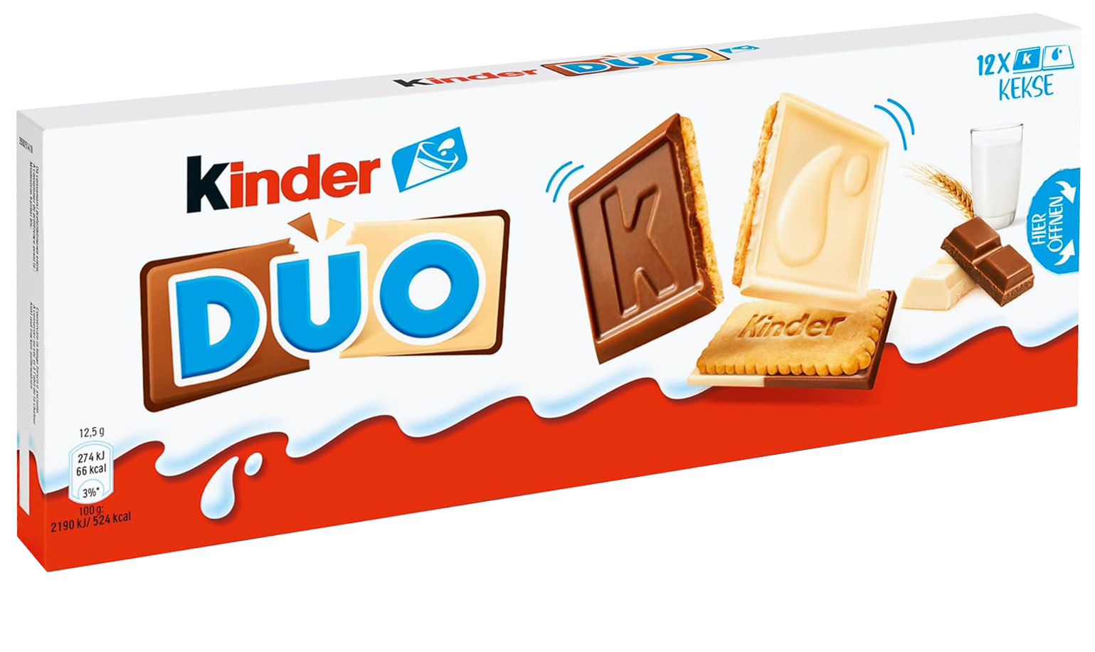 kinder kinder duo biscotto cioccolato bianco ed al latte 105gr. - foto 1