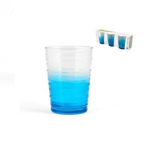 Set 3 bicchieri granada in vetro colorato turchese  29 cl.