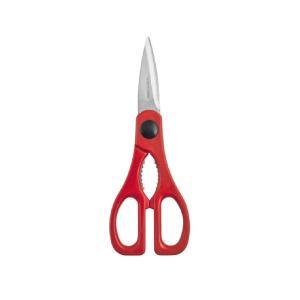 Mini forbice in acciao inox con manico rosso in plastica