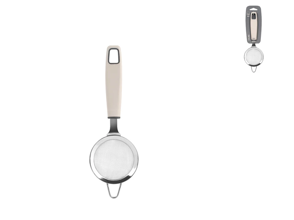 h&h colino da cucina in acciaio inox a maglia stretta con manico bicolor h&h ø 8 cm. - foto 1