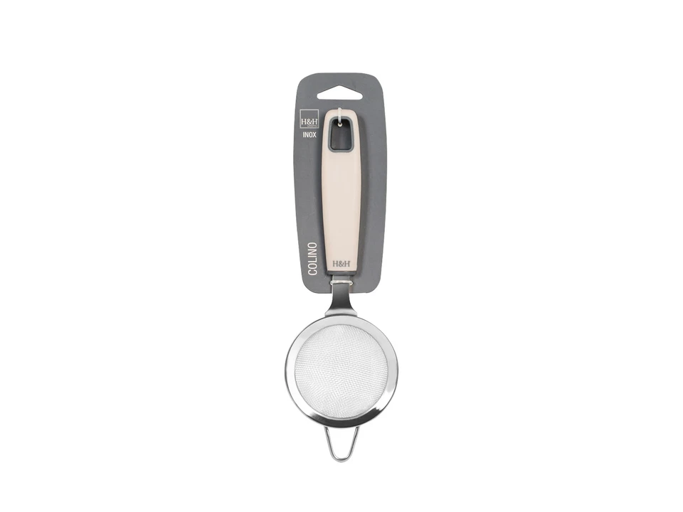 h&h colino da cucina in acciaio inox a maglia stretta con manico bicolor h&h ø 8 cm. - foto 3