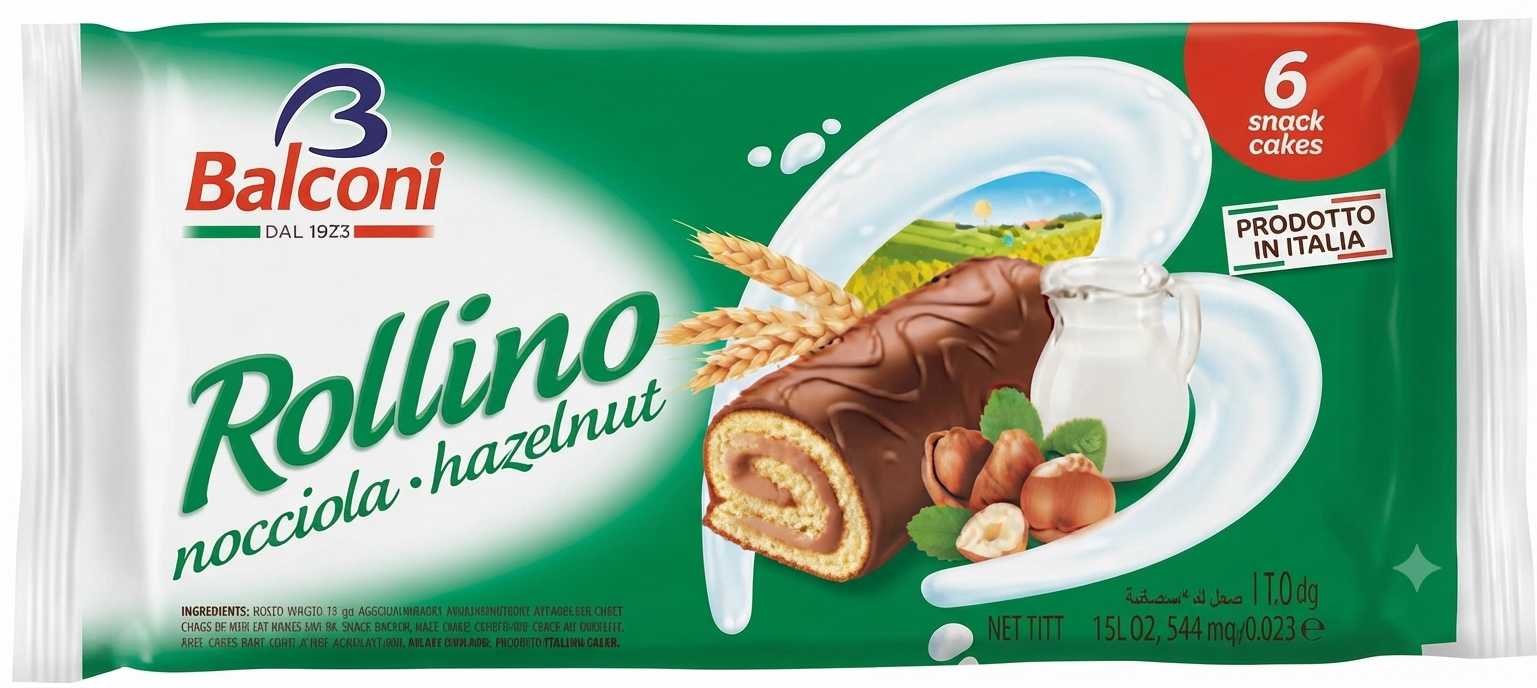 balconi, rollino, rollinocacao, merendine, merendinanocciola, prodottidaforno, spesaonline, 222 GR, BALCONI 222 GR, bonta, gusto nocciola, qualita, dispensa, piacere, fragranza, prodotti balconi, 222gr, benessere, 222 GR balconi merendina rollino al cacao e nocciole balconi 222 gr - foto 1