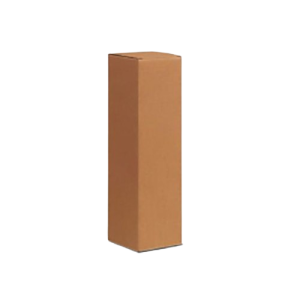 Scatola in cartone ondulato avana per 1 bottiglia misure 9x9x34,5 cm.