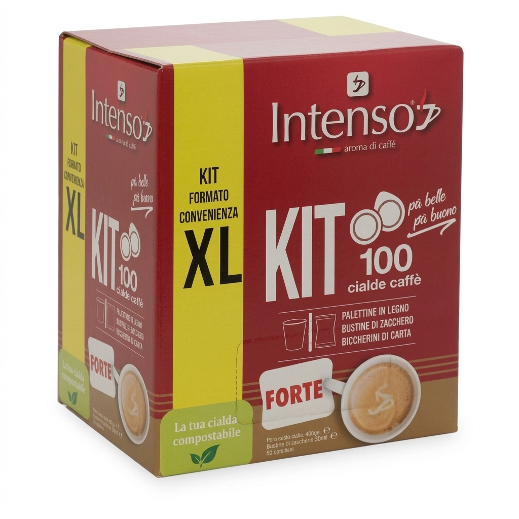 intenso cialda caffe' miscela forte kit completo con accessori intenso pz. 100 - foto 1