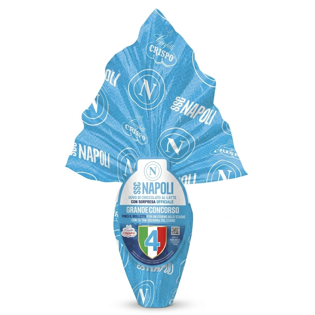 crispo uovo di pasqua ssc napoli al cioccolato al latte crispo 220 gr. - foto 1