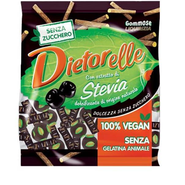 dietor caramelle gommose alla liquirizia senza zucchero con estratto di stevia dietorelle 70 gr. - foto 1