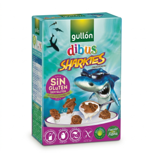 Cereali al cacao sharkies senza glutine gullón 250 gr.