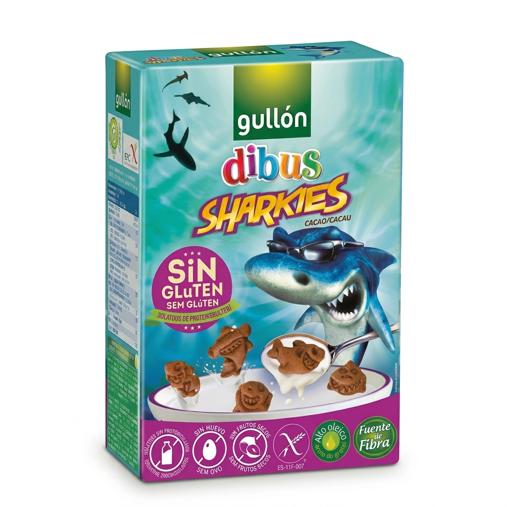 gullon cereali al cacao sharkies senza glutine gullón 250 gr. - foto 1