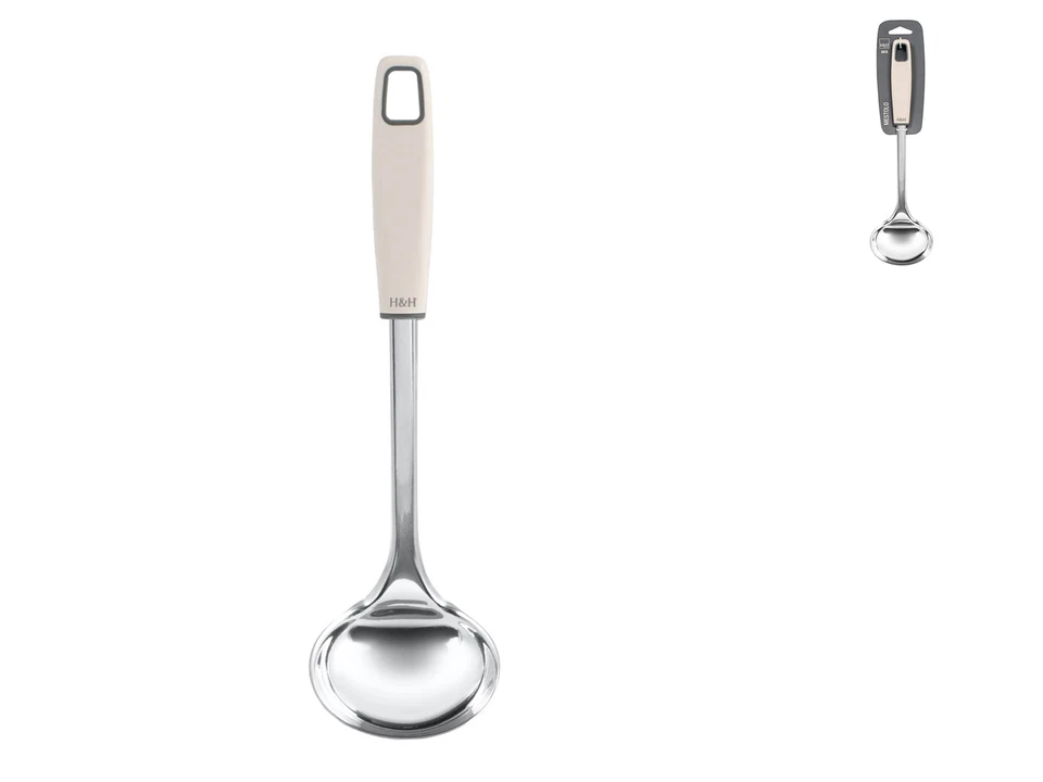 h&h mestolo in acciaio inox con manico in plastica h&h 32 cm. - foto 1