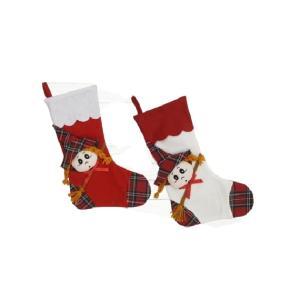 Calza epifania tessuto con befana fgf 40 cm.