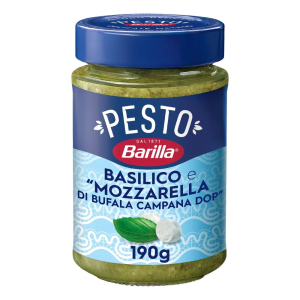 Pesto basilico e mozzarella  190 gr