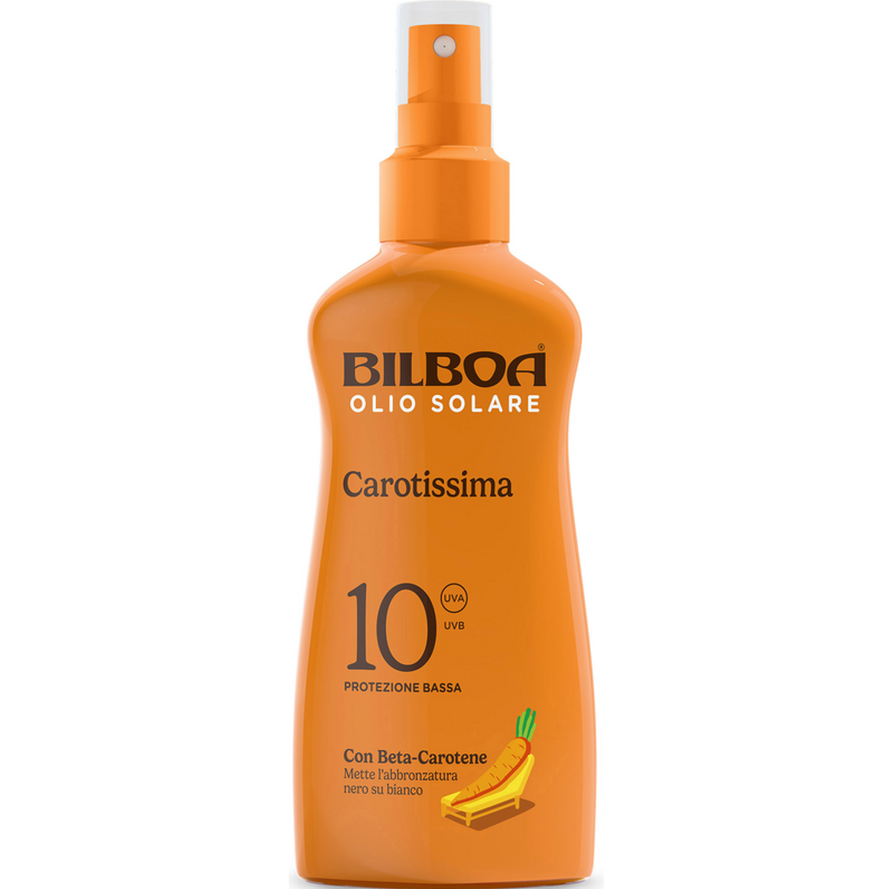 bilboa olio solare super abbronzante carotissima spf 10 bilboa 200 ml - foto 1
