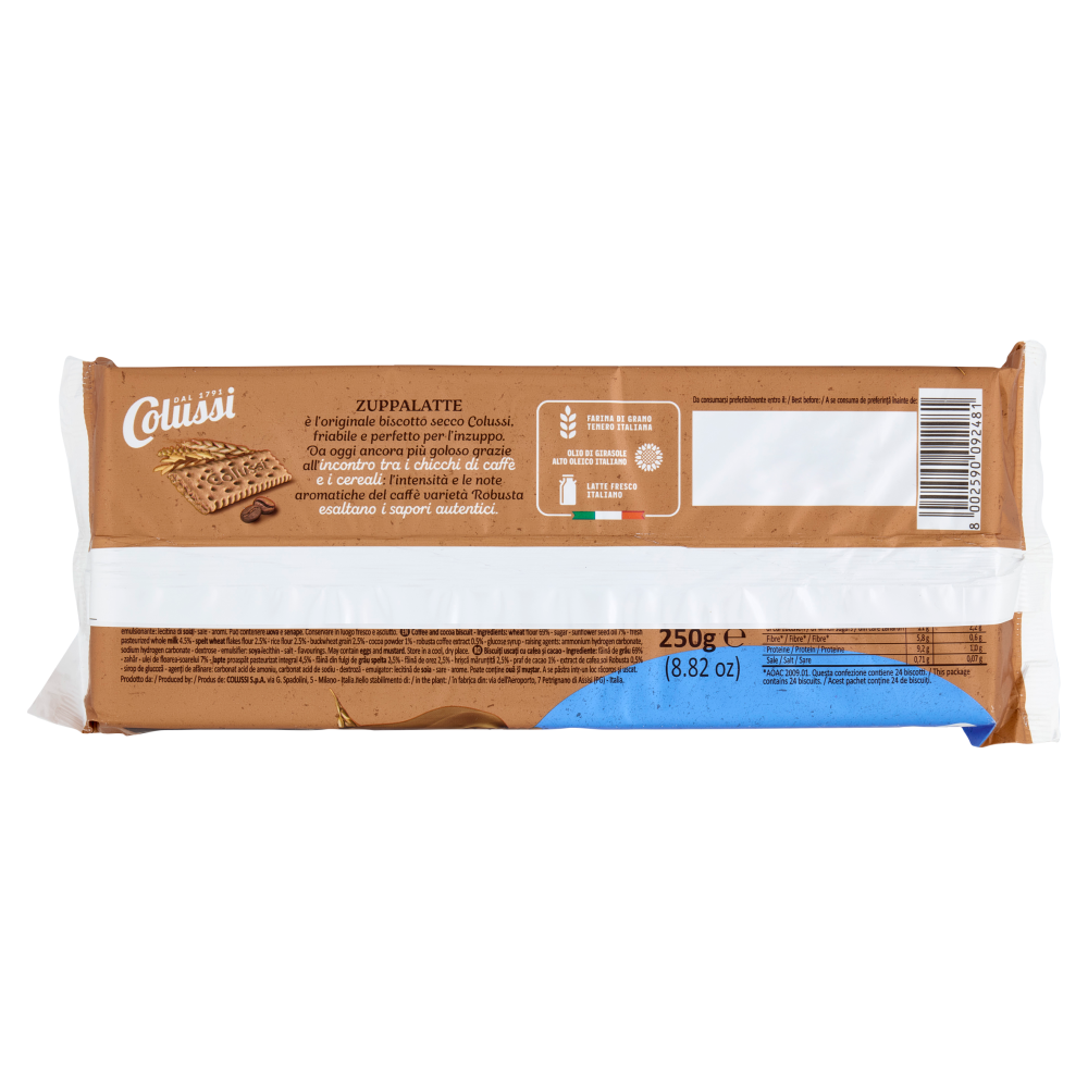 colussi ﻿biscotti frollini integrali con caffè e cereali zuppalatte colussi 250 gr. - foto 3