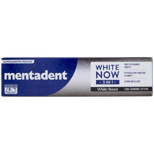 mentadent dentifricio con carbone white now 3in1 mentadent 75 ml. - foto 1
