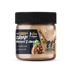 Crema spalmabile proteica nocciola e cioccolato 21% proteine  180 gr.
