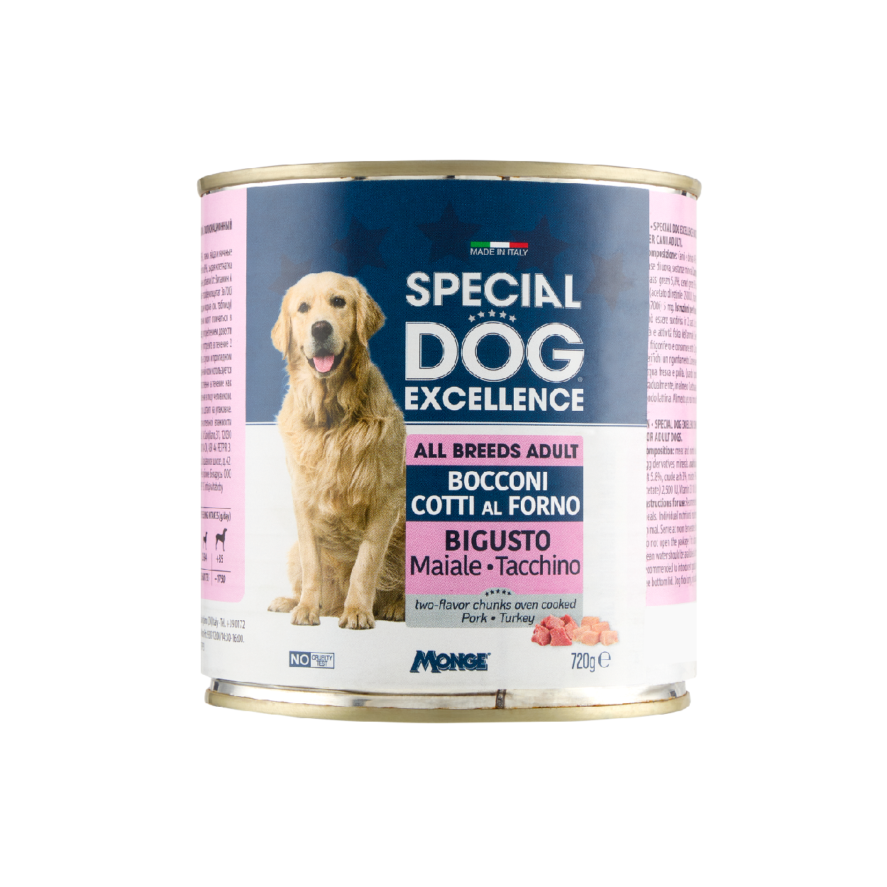 monge bocconi cotti al forno bigusto maiale tacchino special dog excellence all breeds adult 720 gr. - foto 1