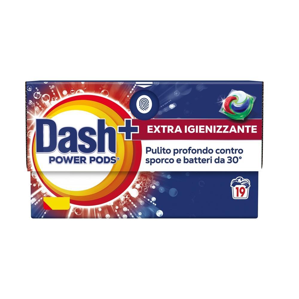 dash detersivo bucato lavatrice extra igienizzante dash power ecodosi x19 pods 442 gr. - foto 1