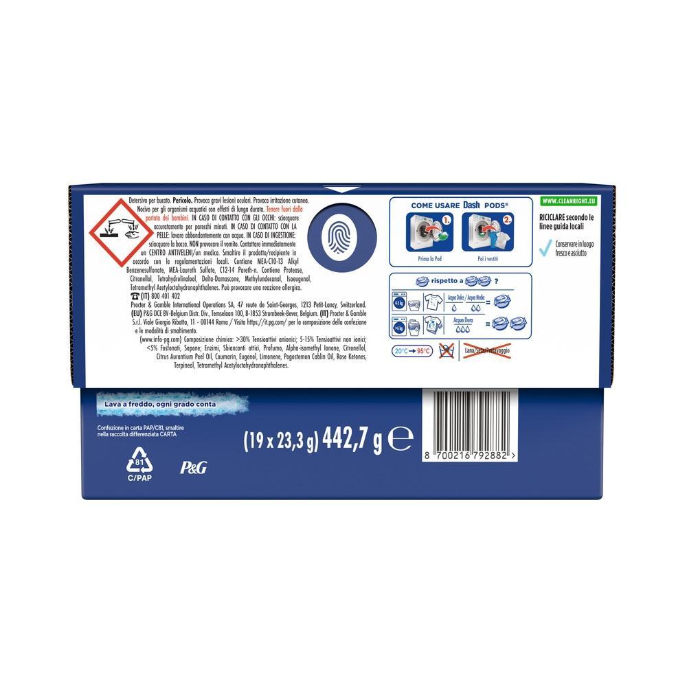 dash detersivo bucato lavatrice extra igienizzante dash power ecodosi x19 pods 442 gr. - foto 2
