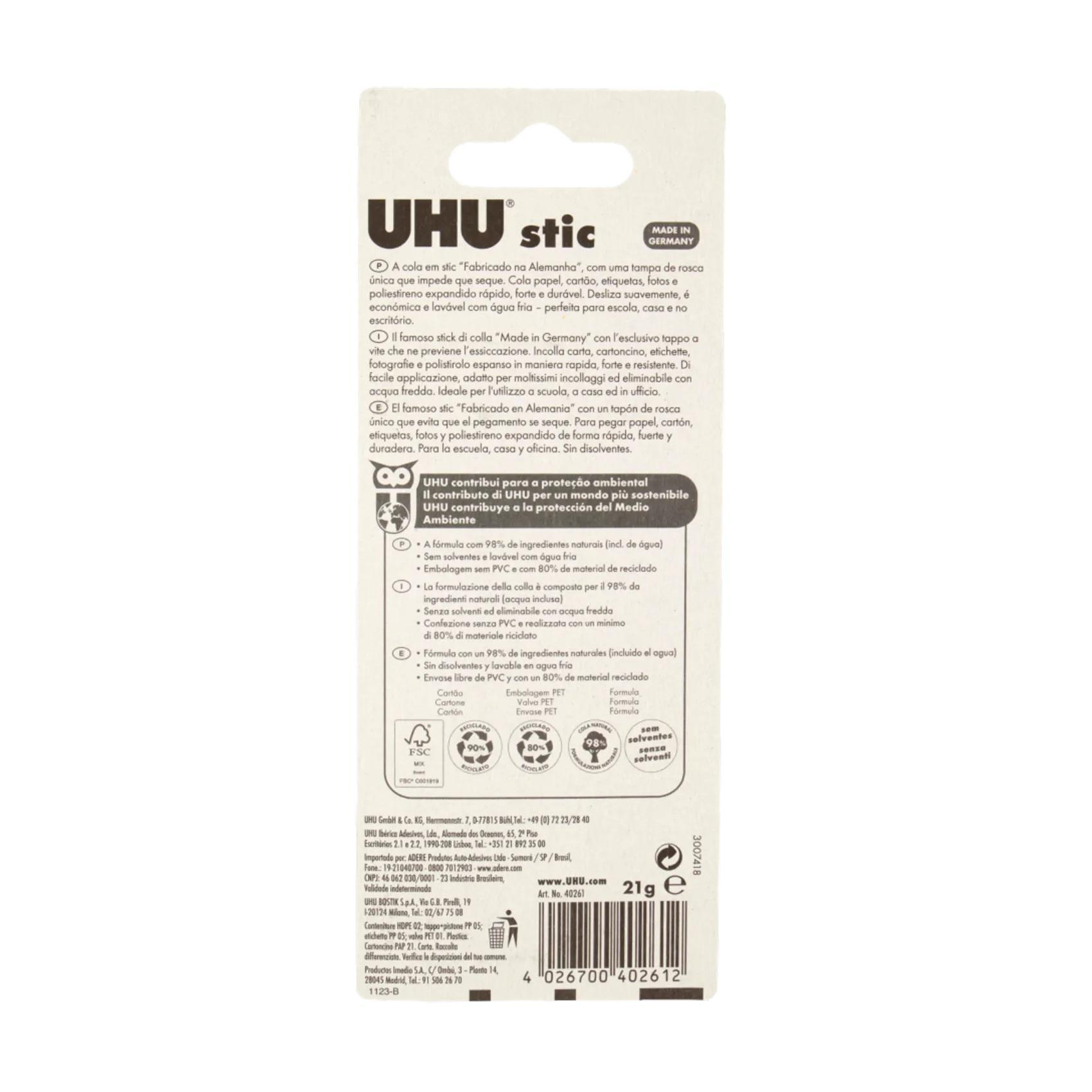 uhu colla stick solvent free forte e rapida uhu 21 gr. - foto 2