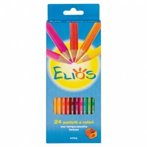 Confezione di pastelli matite colorate con temperamatite  x24 pz.