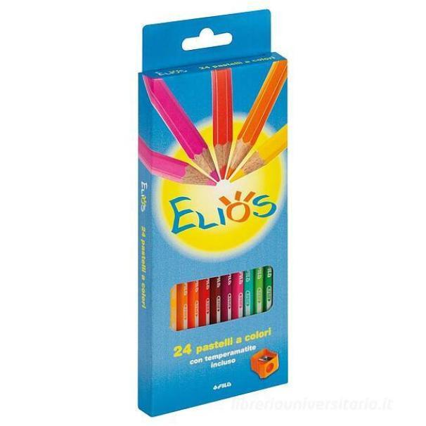 elios confezione di pastelli matite colorate con temperamatite elios x24 pz. - foto 2