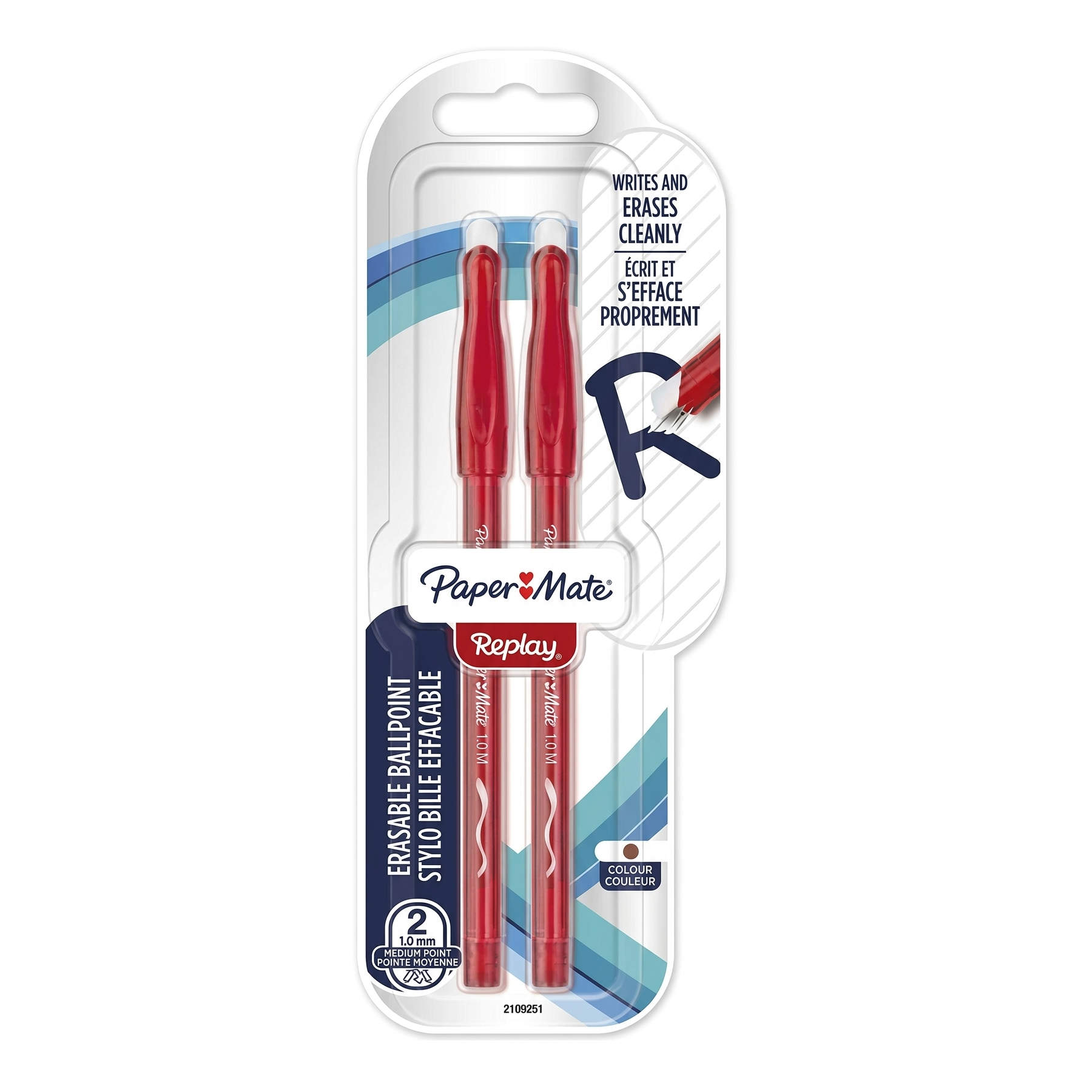 paper mate penna a sfera replay stick m rossa paper mate confezione x2 - foto 1