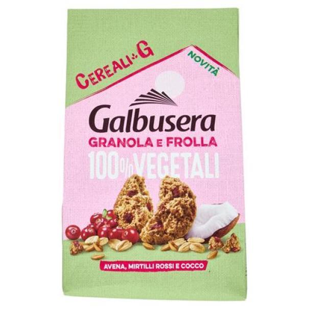 galbusera gustosi biscotti ai cereali granola e frolla con mirtilli rossi e cocco 100% vegetali galbusera 280gr. - foto 1