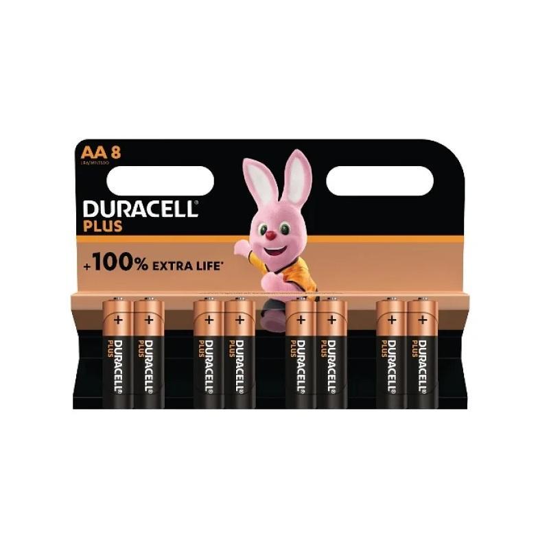duracell confezione di pile stilo monouso aa duracell plus da 8 pz. - foto 1