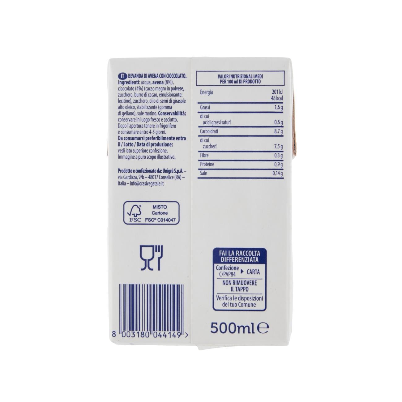 orasi bevanda vegetale avena e cioccolato orasi' 500 ml. - foto 2