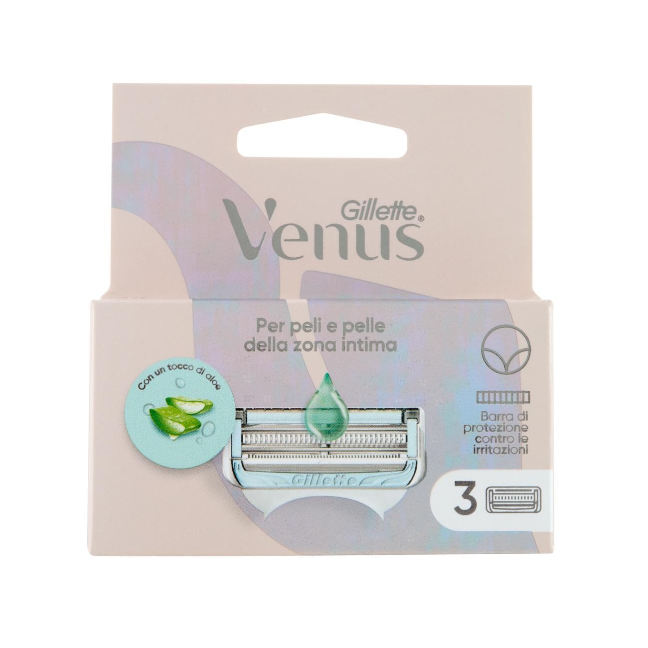gilette lamette di ricambio per rasoi da donna gilette venus per peli e pelle della zona intima x3 ricariche - foto 1